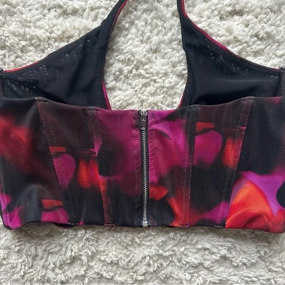 WHITE FOX RHYTHM OF THE NIGHT BUSTIER AND PANT SET IN PINK FLAME PRINT - Picture 10 of 15